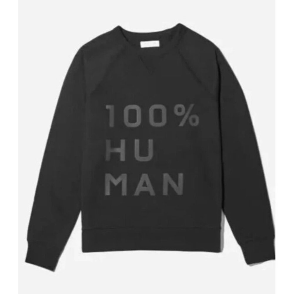 Everlane The 100% Human Typography Sweatshirt in Black Size Small NWOT Unisex